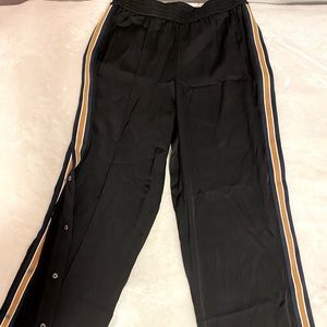 BCBG BLACK TRACK-PANTS WITH STRIPES TO THE SIDE